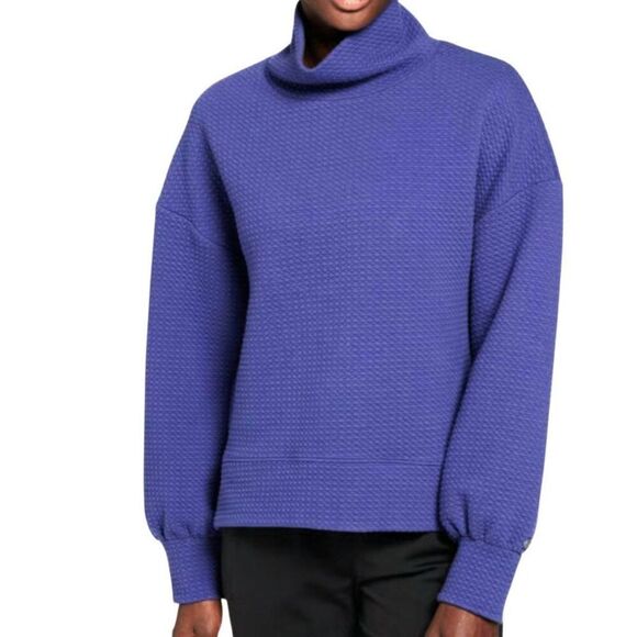 NWT CALIA Sweatshirt Women's 1X Violet Purple Cloud Textured Mock Neck - Picture 1 of 6
